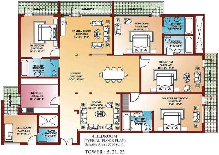 Parsvnath La Tropicana — floor plan 3