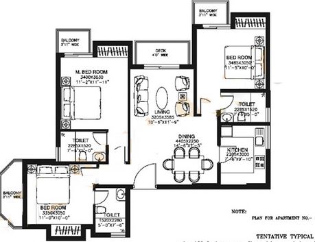 DLF Capital Greens Phase I And II — floor plan 3