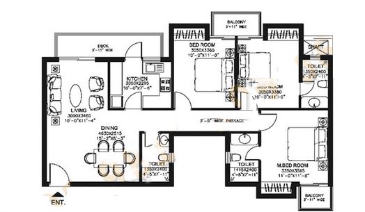 DLF Capital Greens Phase I And II — floor plan 4