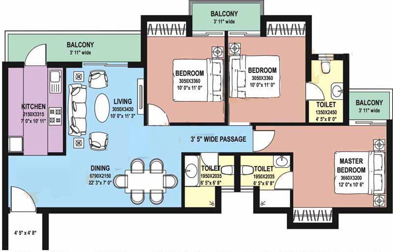 DLF Capital Greens Phase I And II — floor plan 6
