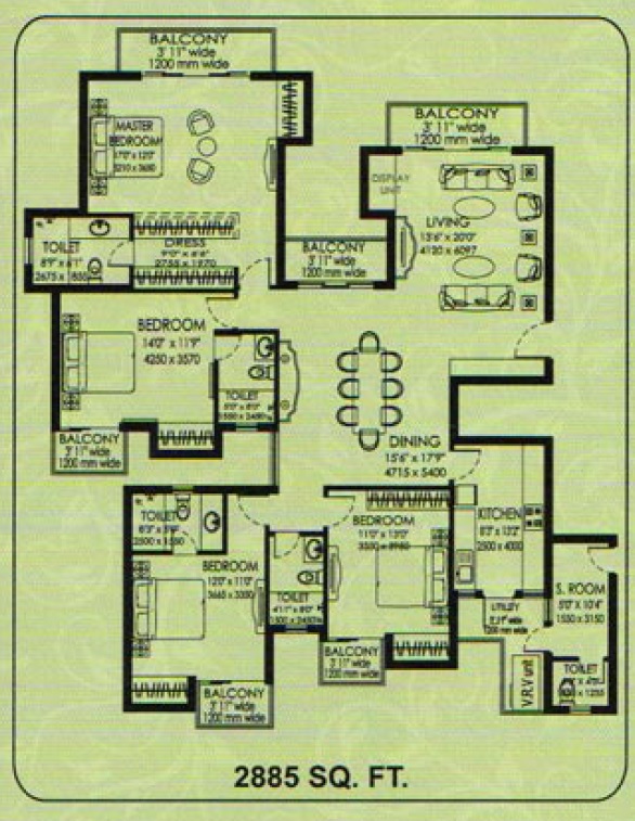 DLF Capital Greens Phase 3 — floor plan 1