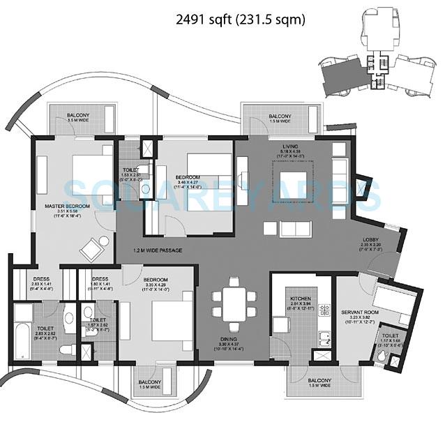 Unitech The Close South — floor plan 1