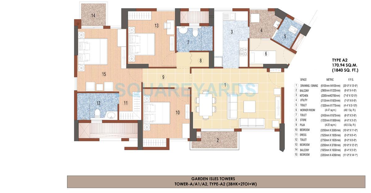 Jaypee Greens Garden Isles — floor plan 2