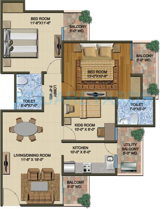 Supertech The Romano — floor plan 3