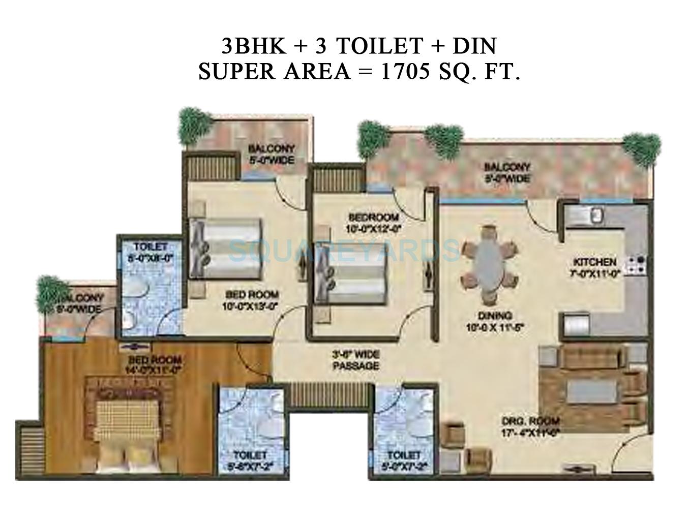 Supertech The Romano — floor plan 5