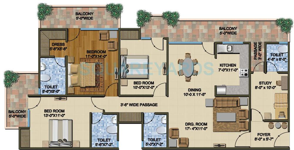 Supertech The Romano — floor plan 6