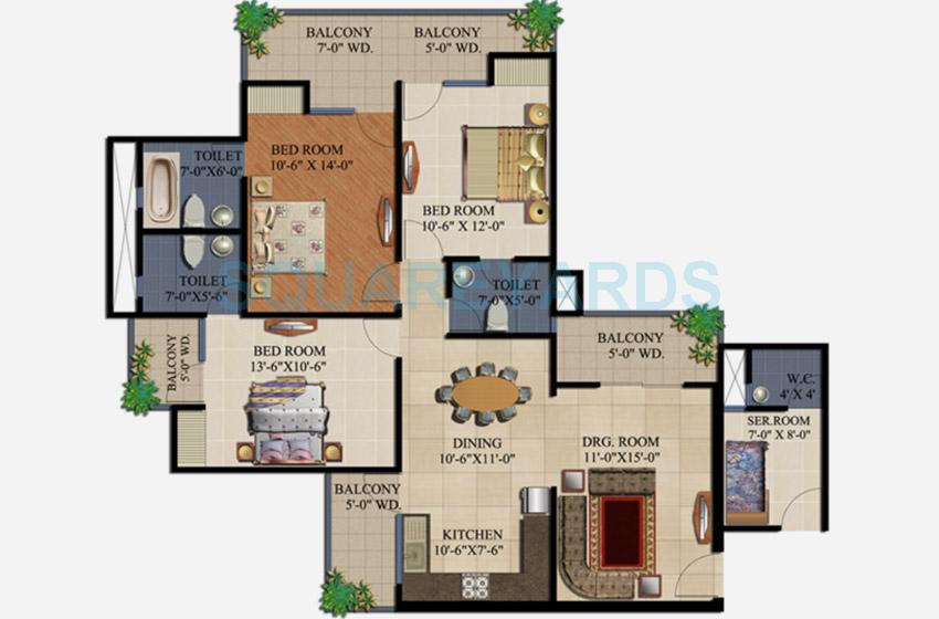 Supertech 34 Pavilion — floor plan 3