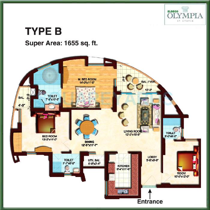 Eldeco Olympia — floor plan 1