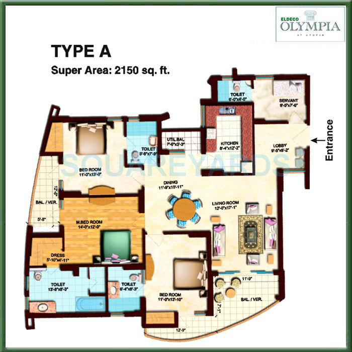 Eldeco Olympia — floor plan 3