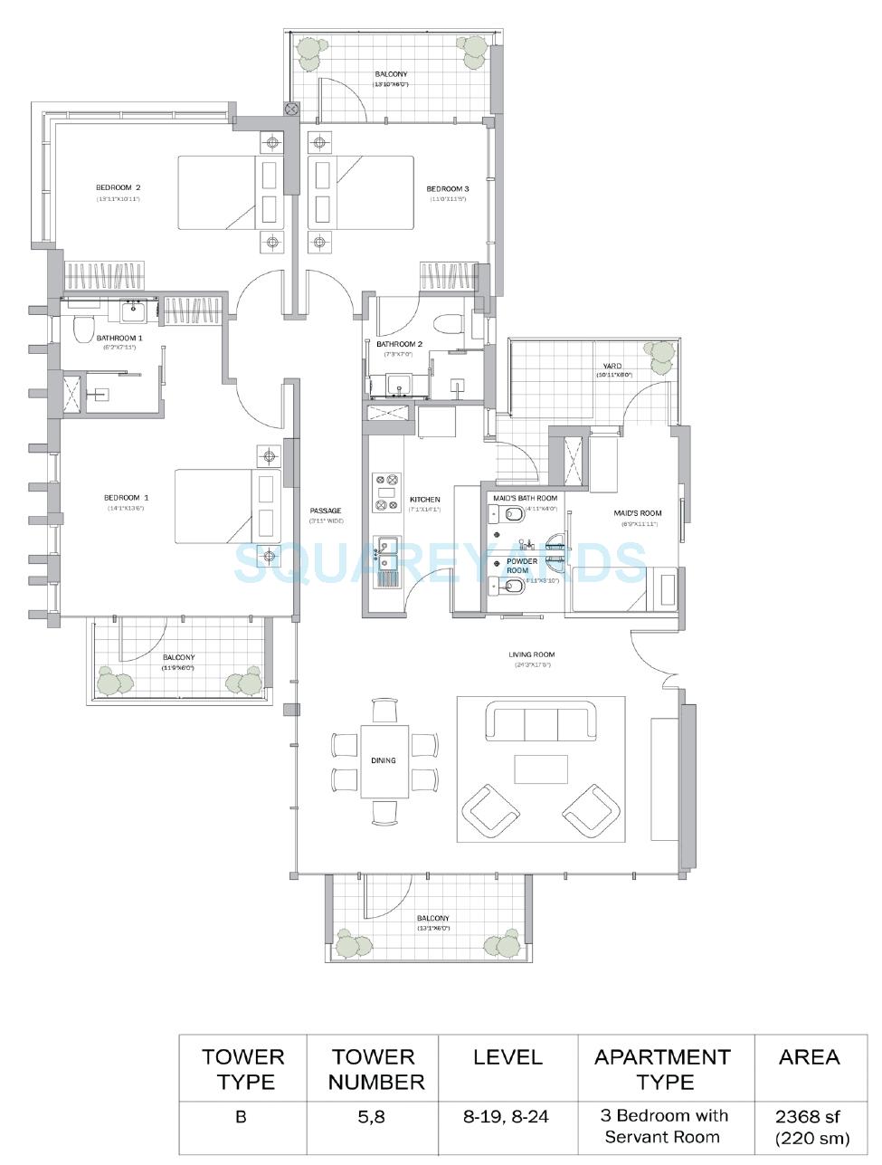 M3M Merlin — floor plan 1