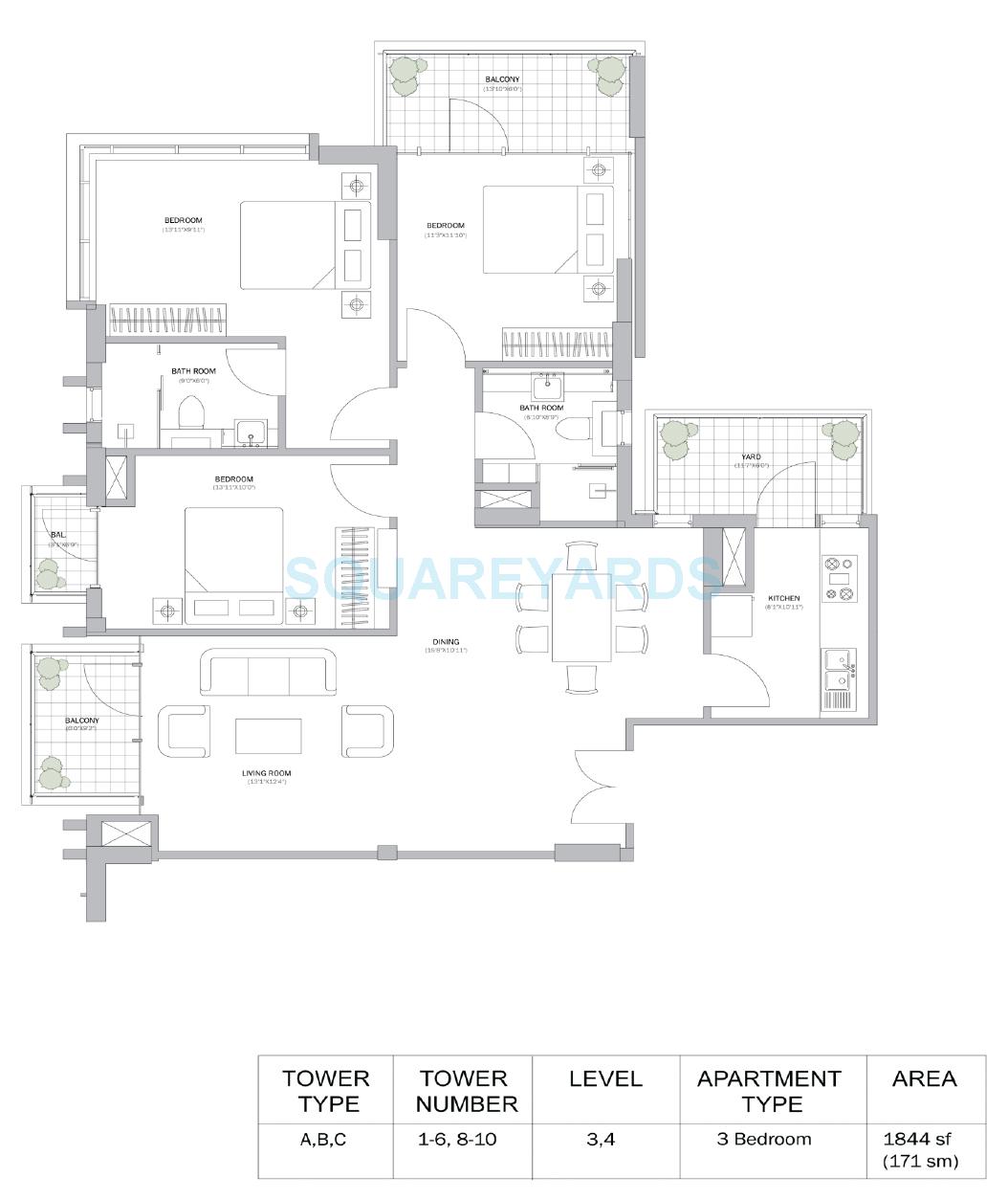 M3M Merlin — floor plan 4