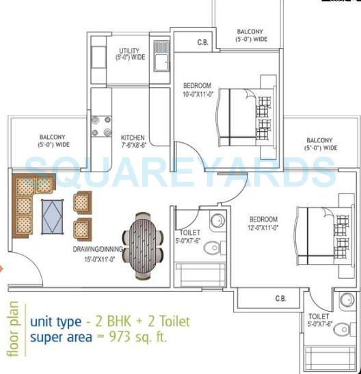 Ajnara Daffodil — floor plan 1
