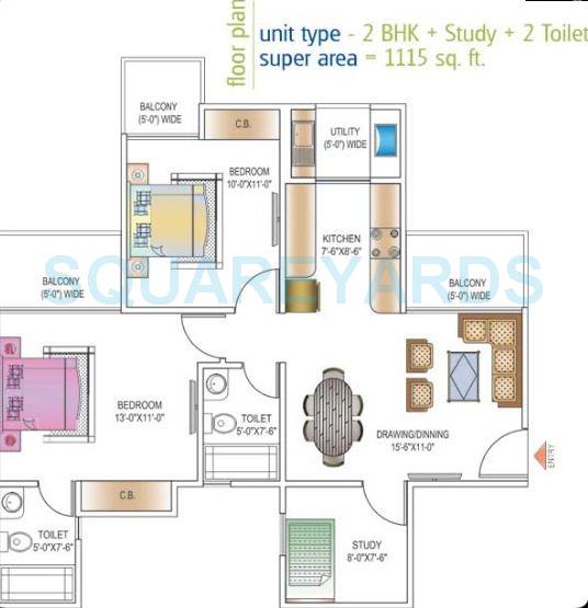 Ajnara Daffodil — floor plan 3