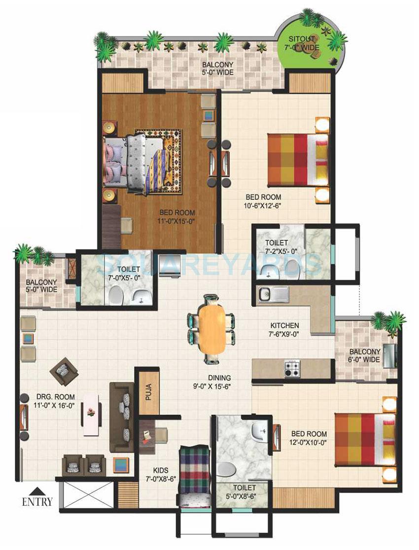 Ajnara Daffodil — floor plan 12