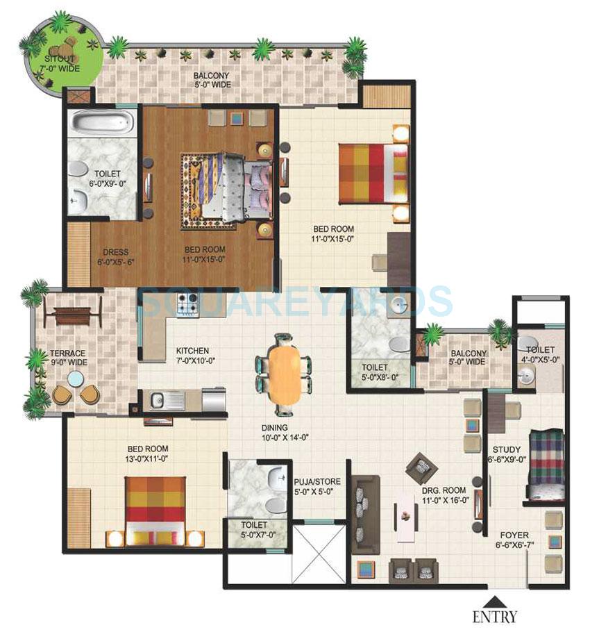 Ajnara Daffodil — floor plan 14