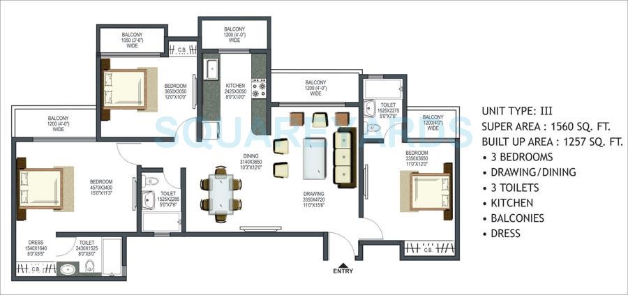 Prateek Wisteria — floor plan 3