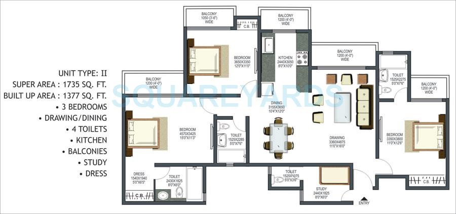 Prateek Wisteria — floor plan 4