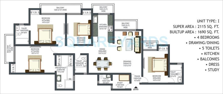 Prateek Wisteria — floor plan 5