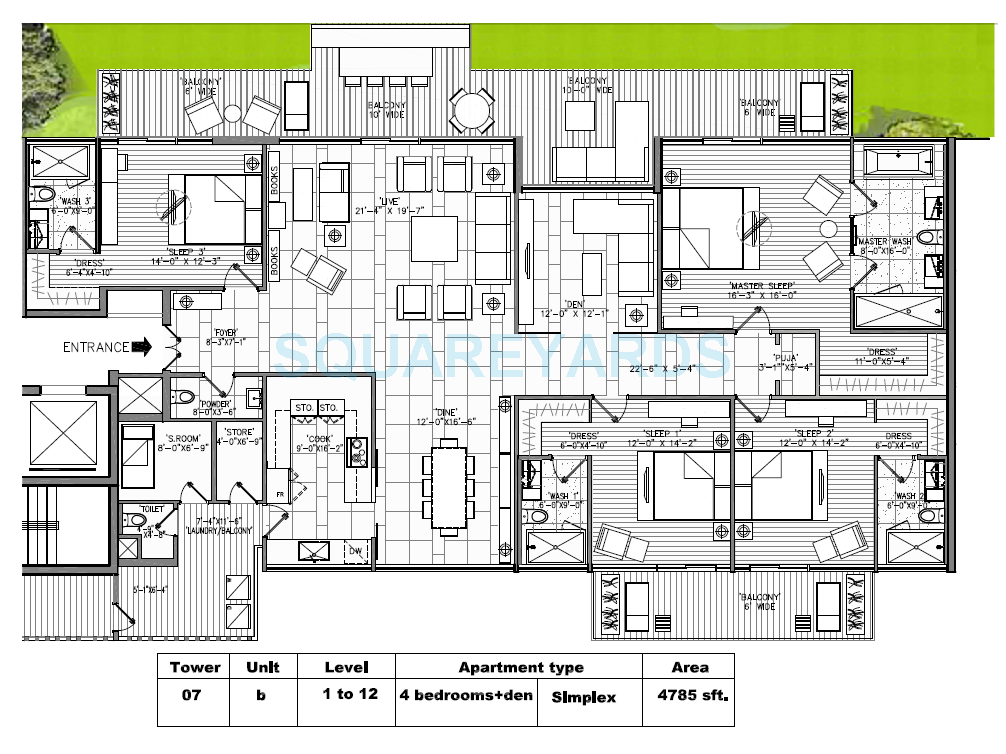 M3M Golf Estate — floor plan 4