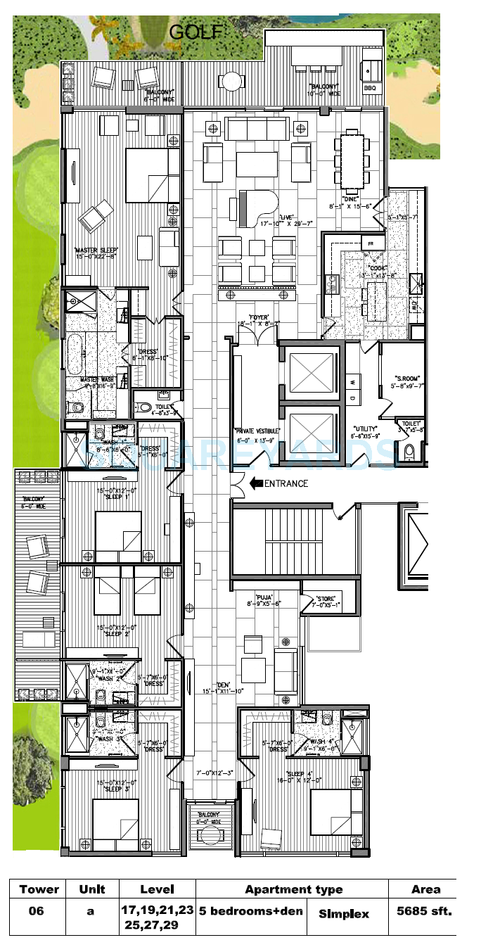 M3M Golf Estate — floor plan 5
