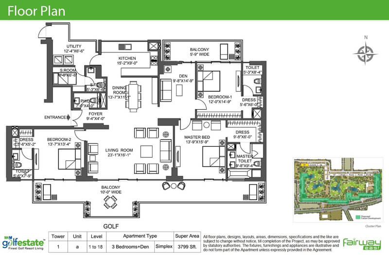 M3M Golf Estate — floor plan 3