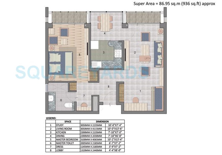 Jaypee Greens Pavilion Court — floor plan 1