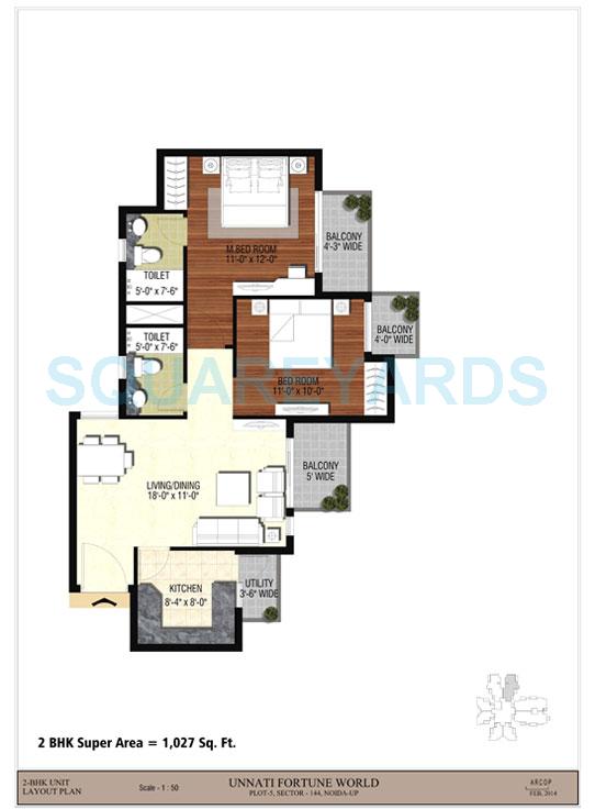 Unnati Fortune Water Front Suites — floor plan 1