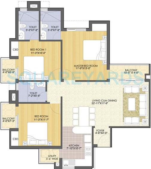 Ansal Sushant Serene Residency — floor plan 3