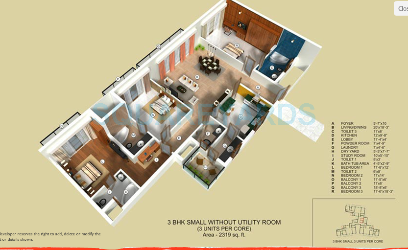 Tata Raheja Raisina Residency — floor plan 1