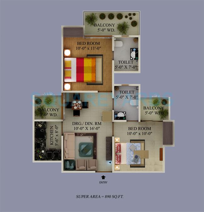 Supertech Ecovillage II — floor plan 1
