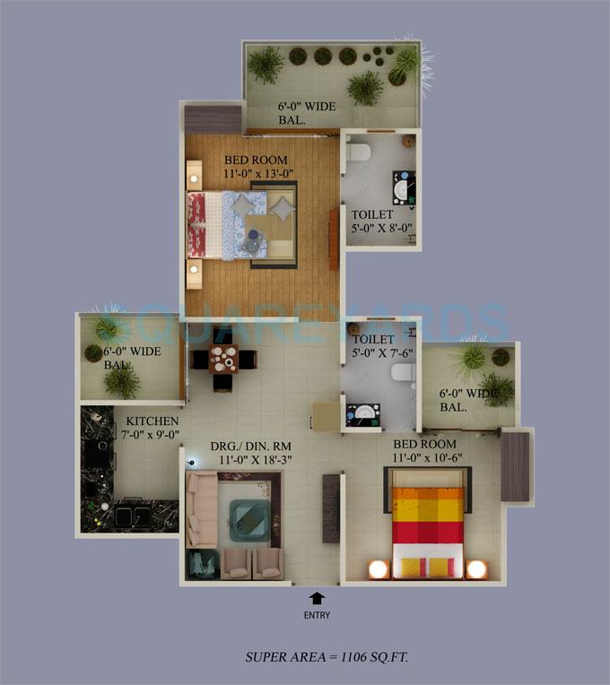 Supertech Ecovillage II — floor plan 2