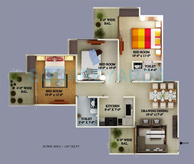 Supertech Ecovillage II — floor plan 3