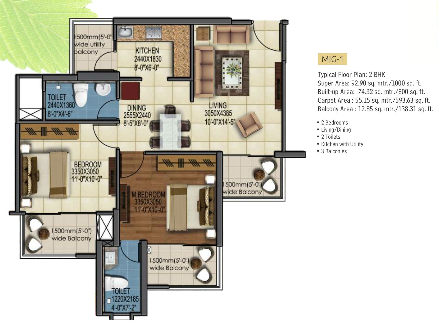 Mahagun Mywoods III — floor plan 3
