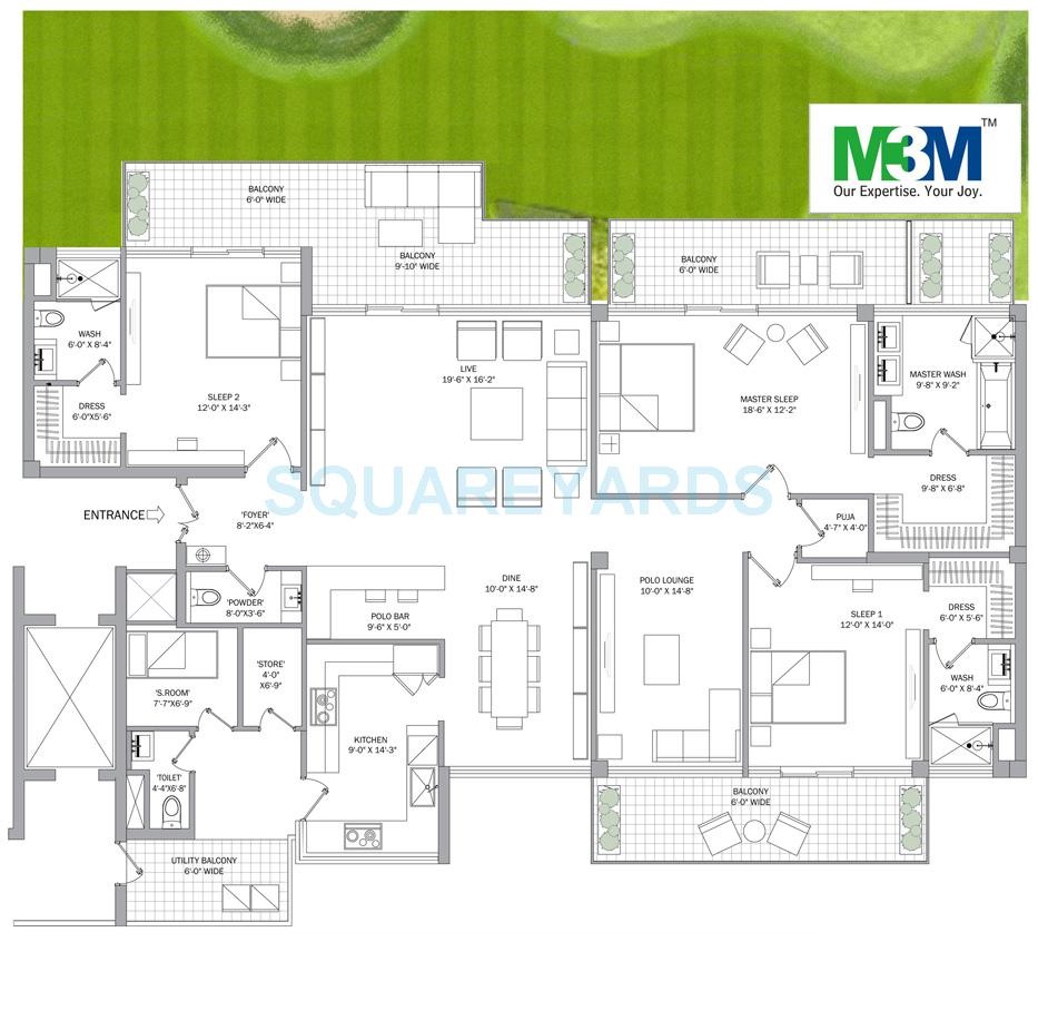 M3M Polo Suites — floor plan 1