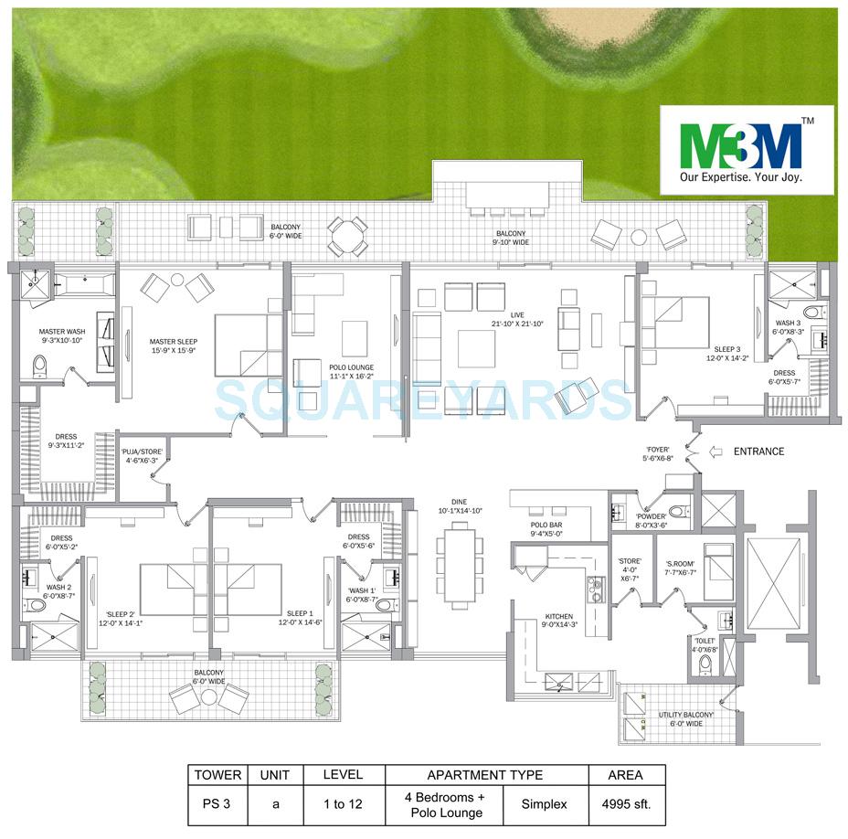 M3M Polo Suites — floor plan 3