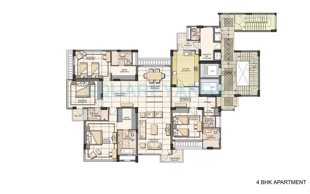 Jaypee Greens Jade Apartment — floor plan 3