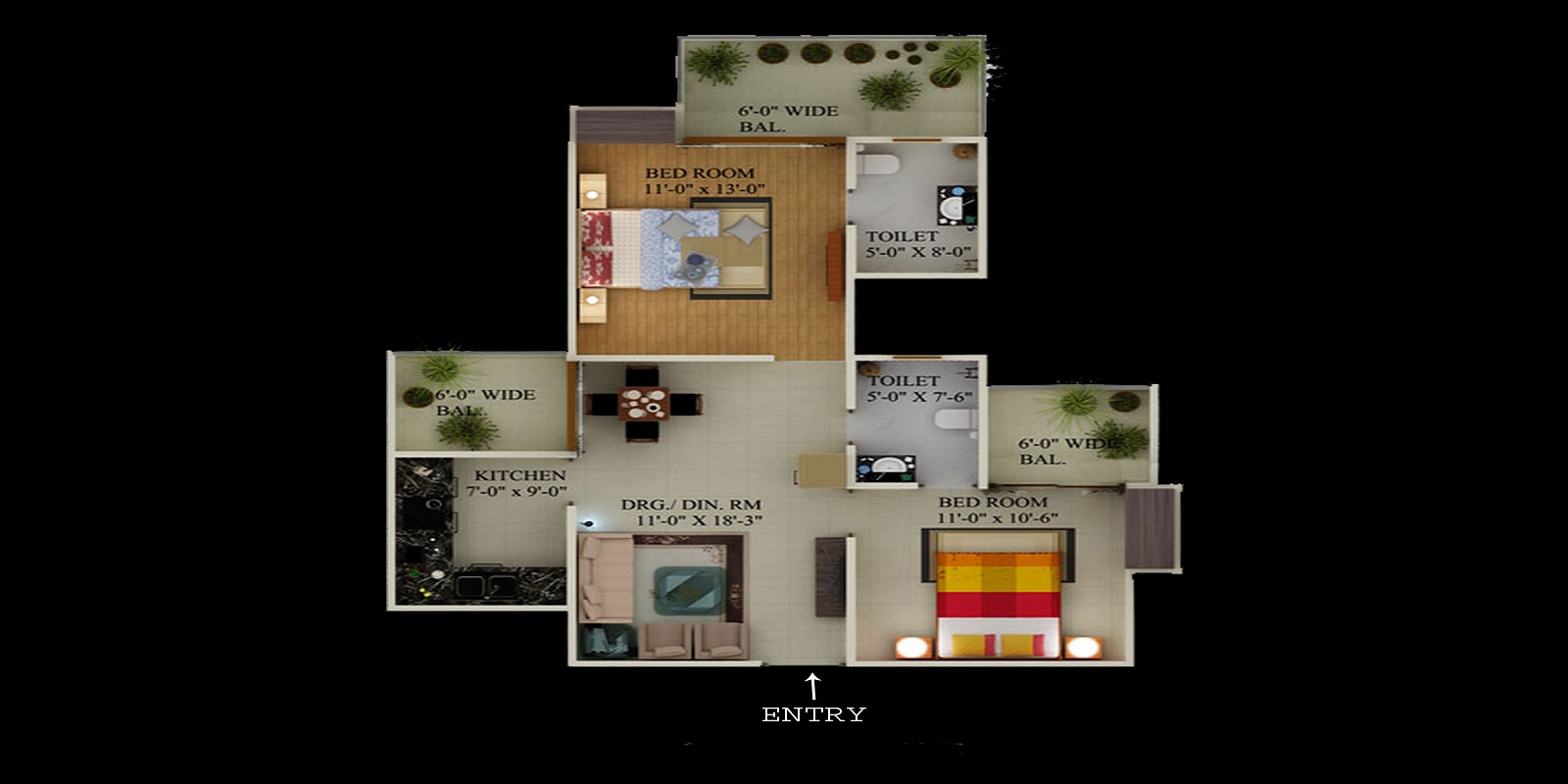 Supertech Ecovillage I — floor plan 3