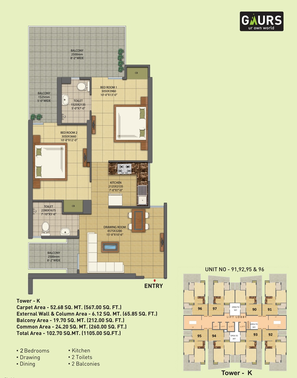 Gaur City 7th Avenue — floor plan 3