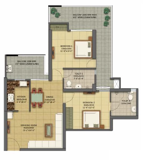 Gaur City 7th Avenue — floor plan 2