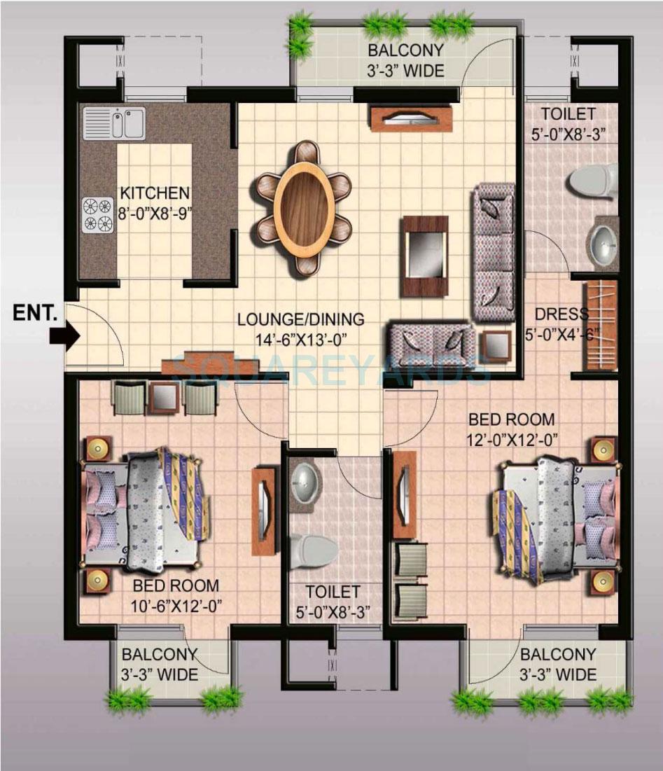 Ansal API Sushant Megapolis Lake View Towers — floor plan 1