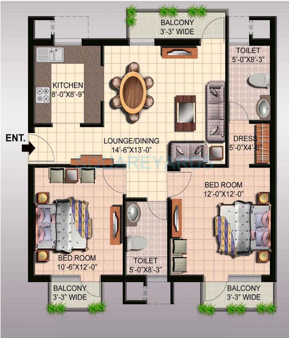 Ansal API Sushant Megapolis Lake View Towers — floor plan 2