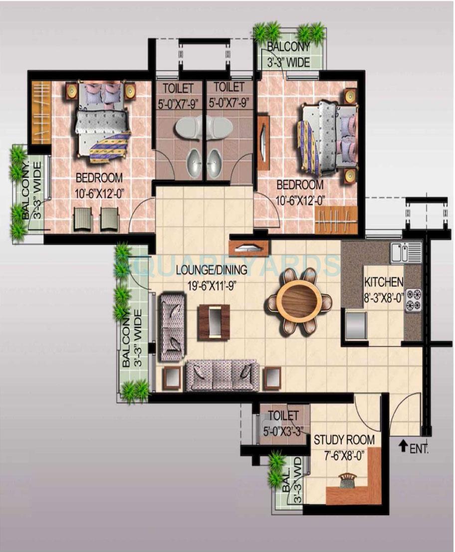 Ansal API Sushant Megapolis Lake View Towers — floor plan 4