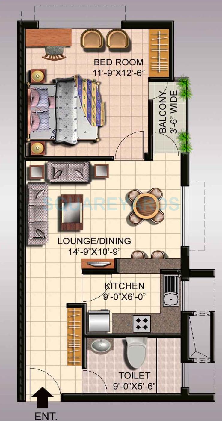 Ansal API Sushant Megapolis Fairway Apartments I — floor plan 1