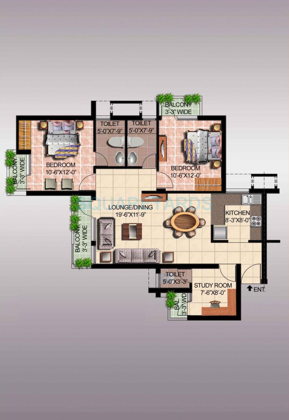 Ansal API Sushant Megapolis Fairway Apartments I — floor plan 4
