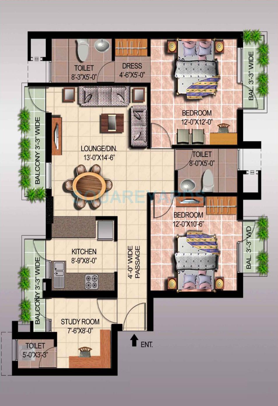 Ansal API Sushant Megapolis Fairway Apartments I — floor plan 5