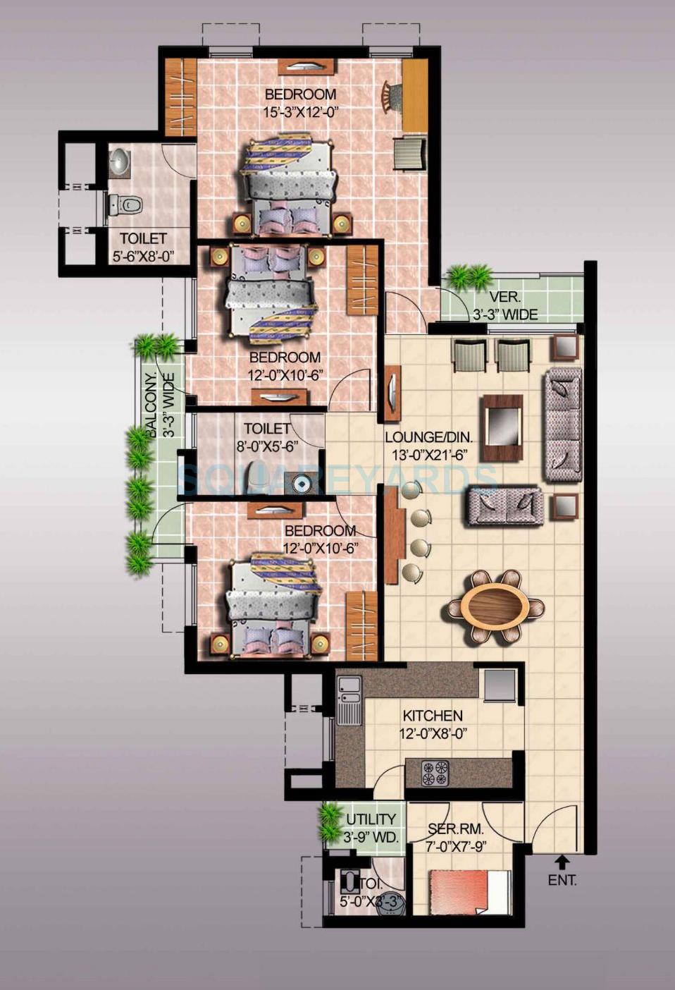 Ansal API Sushant Megapolis Fairway Apartments I — floor plan 7