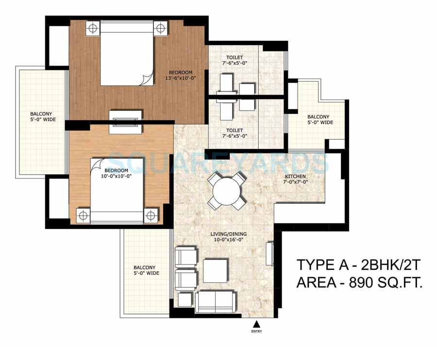 Rajput New Rajneegandha Greens — floor plan 1