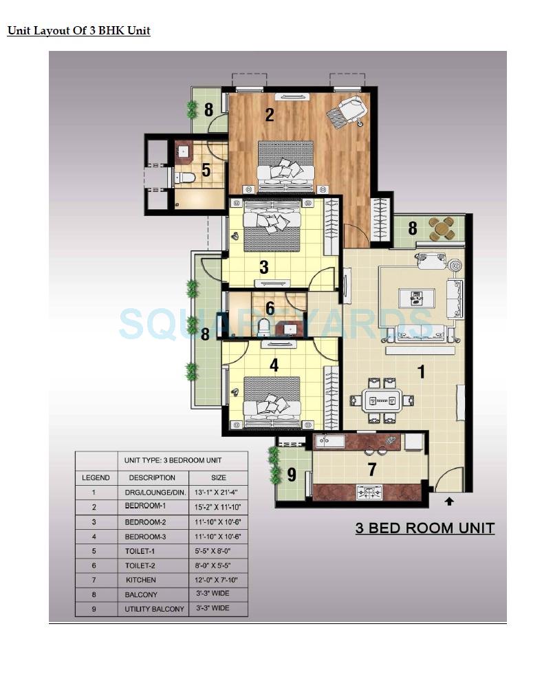 Ansal API Sushant Megapolis Crescent Residences — floor plan 1