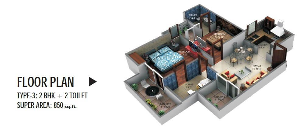 Yatharth Delhi Heights — floor plan 3