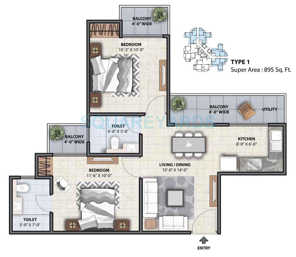 Miglani Supercity Myfair Residency — floor plan 1